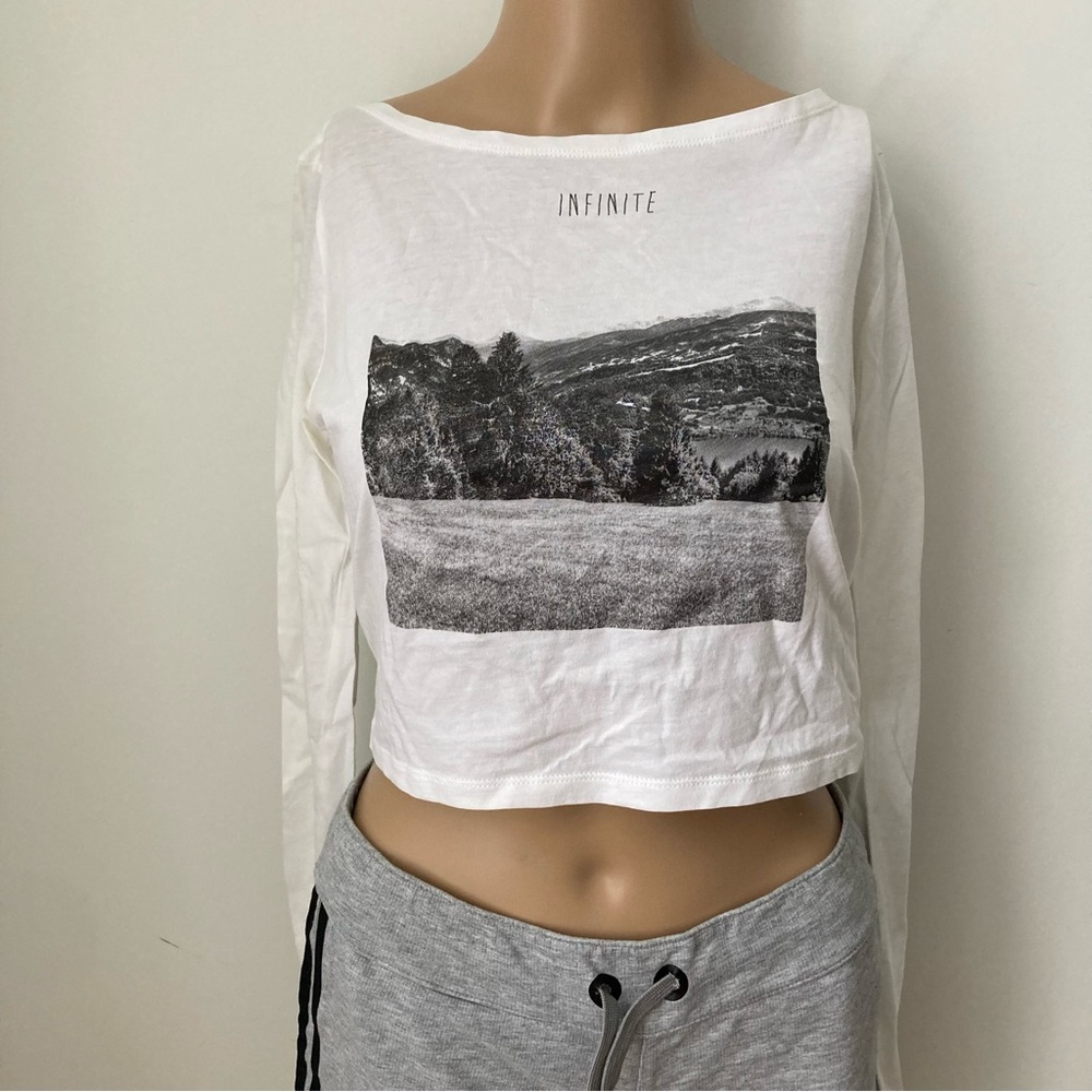 Zara graphic crop top in
